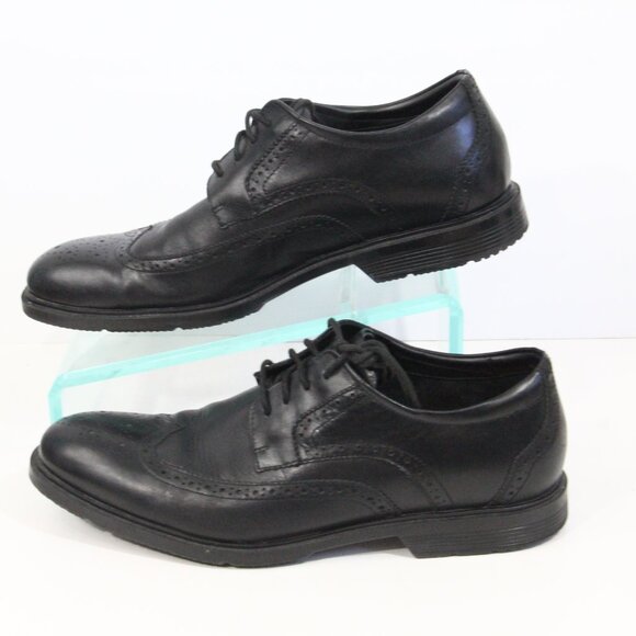 Rockport Mens Black Leather Wingtip Oxford sz 10 Professional Shoes Dress main image 8